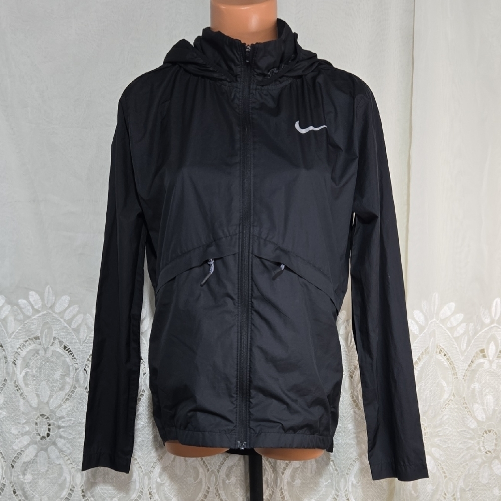 Black Nike Running Zip Up Jacket Sz Medium